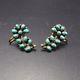 Vintage Zuni Sterling Silver & Turquoise Petit Point Cluster Earrings Screw Back
