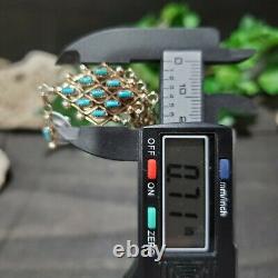 Vintage Zuni Earrings Sterling Silver and Turquoise Needlepoint