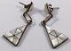 Vintage Zuni Mop Inlay Sterling Silver Triangular Dangle Earrings