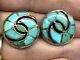 Vintage Zuni Quandelacy Sterling Silver Turquoise Hummingbird Inlay Earrings