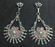 Vintage Zuni Sterling Silver Needlepoint Turquoise Earrings
