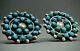Vintage Zuni Sterling Silver Turquoise Cluster Post Earrings Old