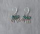 Vintage Zuni Sterling Silver Turquoise Needle Point Dangle Earrings
