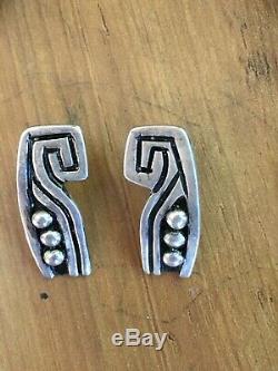 Vintage c. 1950 Margot de Taxco Sterling Silver Signed Necklace & Earrings Set