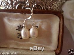 Vintage genuine Pearl earrings with Sterling Silver hooks ear rings with Pearls