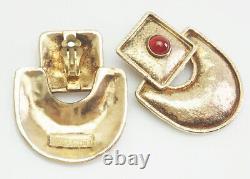 Vintage modern large gold plated sterling silver designer earrings Pepi Salih