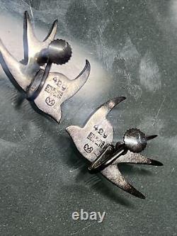 Vintage sterling silver denmark beswick Blue Bird Earrings 429