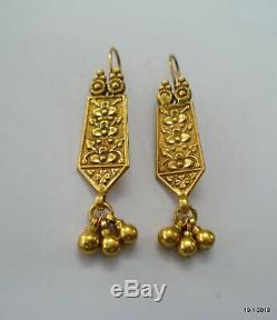Vintage sterling silver gold vermeil gold gilded earrings gold plated earrings