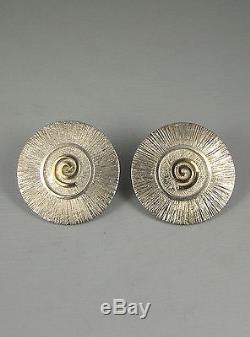Vntg Zuni MYRON PANTEAH 14K / Sterling Silver Earrings