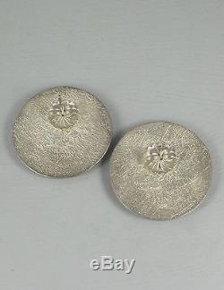 Vntg Zuni MYRON PANTEAH 14K / Sterling Silver Earrings