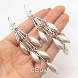 Vtg 925 Sterling Silver Long Dangling Earrings