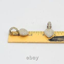 Vtg CAM-BER Earrings Hoops Heart Dangles Sterling Silver 925 Vermeil Jewelry