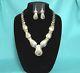Vtg Hopi Set 925 Sterling Silver Corn Stamp Pillow Bead Necklace And Earrings