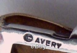 Vtg James Avery 14K Gold Sterling Silver Ribbon Pierced Earrings Showy! 23291