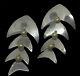 Vtg. Large Taxco Mexico Sterling Silver And Brass Fish Skeleton Earrings Tr-70