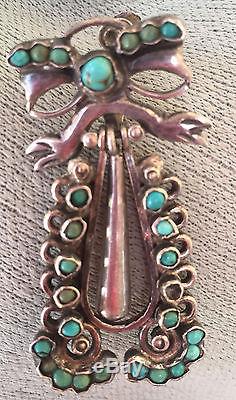 Vtg Matilde Poulat Matl Sterling Mexican Silver Earrings Turquoise Mexico 22g