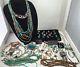 Vtg Mostly Sterling Silver Native Old Pawn Rings Necklace Earrings Turquoise Lot