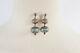 Vtg Navajo Graduated Hand Stamped Solid Sterling Silver Pearl Turquoise Earrings