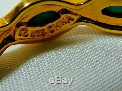 Vtg Ross Simons 14k Gold Over Sterling Silver Turquoise Bangle & Hoop Earrings