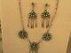 Vtg Sw Zuni Turquoise Cluster Necklace Earrings Sterling Vr-new Price