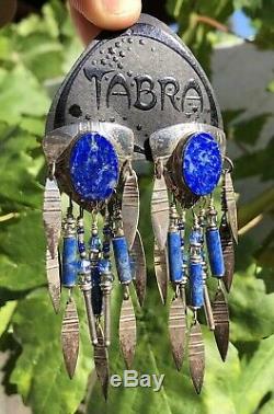 Vtg Tabra Blue Lapis Lazuli Sterling Silver Dangle Chandelier Earrings 3.25 Nos