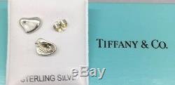 Vtg Tiffany & Co Elsa Peretti Sterling Silver 925 Small Heart Earrings